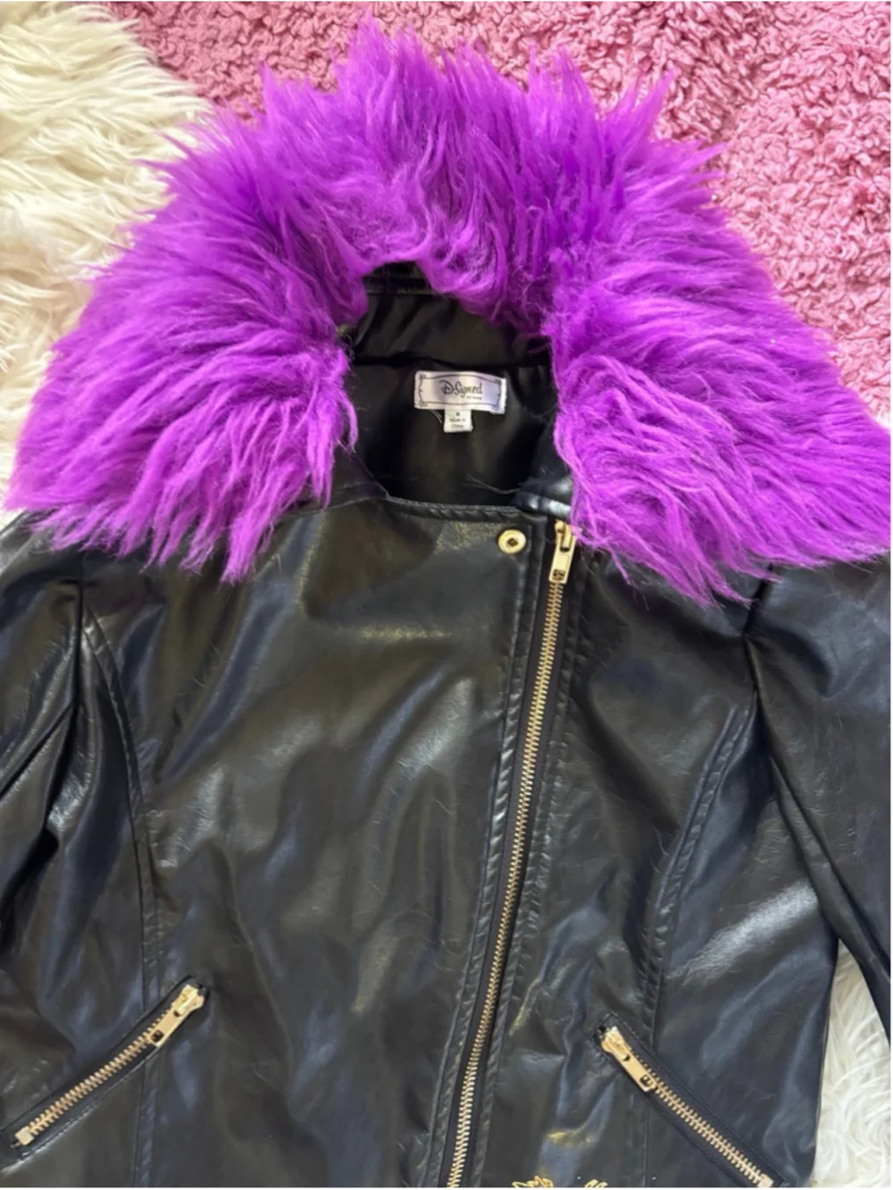 Disney Descendants 3 Mal Moto Jacket with Detachable Faux-Fur Collar